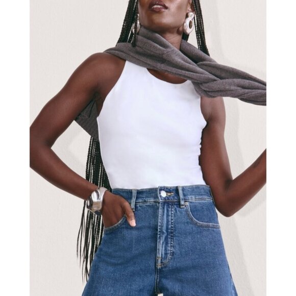 NWT EVERLANE The Way High Jeans Long Wide Leg Indigo Dark Blue 27 Long L - Picture 3 of 11